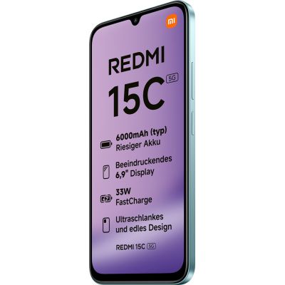 5. Xiaomi Redmi 15C 5G Dual Sim Smartphone 4GB RAM 128GB - Mint Green