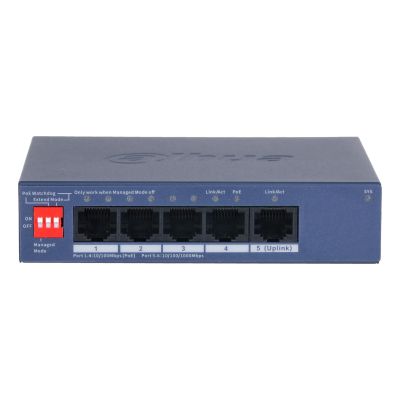 4. Dahua Technology CS4005-4ET1GT-36 Managed Network Switch L2 Gigabit Ethernet (10/100/1000) Supports PoE Blue