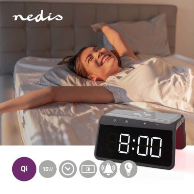 7. Nedis WCACQ30BK Alarm Clock Digital Alarm Clock Black