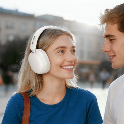5. Acefast H12 Wireless On-Ear Bluetooth 5.4 Headphones with ANC - White