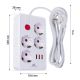 7. MACLEAN POWER STRIP, EXTENSION CORD 4 OUTLETS + 3XUSB, 110-240V AC 50/60HZ, 2.1A MAX 2500W, 3M, WHITE MCE393 W