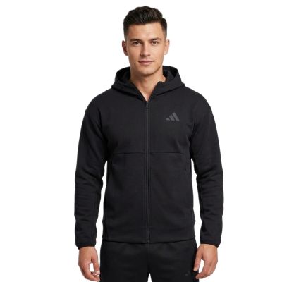 4. New Adidas ZNE Full-Zip Hooded Men's Black Hoodie - JE7538