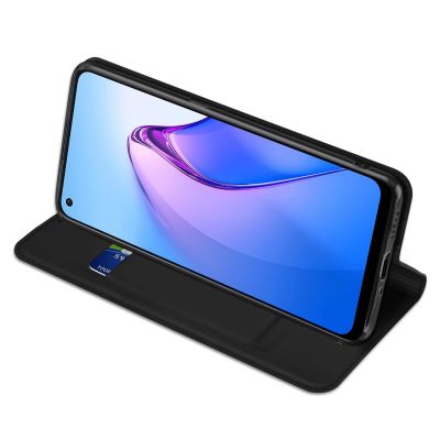 5. Dux Ducis Skin Pro case for Oppo Reno 8 flip cover card wallet stand black