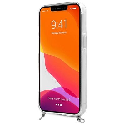 5. Guess GUHCP13SKC4GBSI iPhone 13 mini 5.4" Transparent hardcase 4G Gray Strap Silver Chain