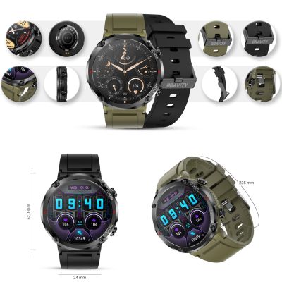11. Gravity GT21-7 Smartwatch + Black Silicone Strap