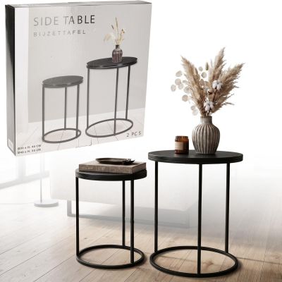 5. 2-IN-1 COFFEE TABLE SET, WOODEN TABLETOP 30/40CM