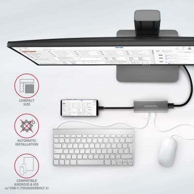 7. AXAGON HMC-5G21 USB-HUB 2x USB-A + 2x USB-C + HDMI 4K/30Hz, USB-C 3.1 - 13cm