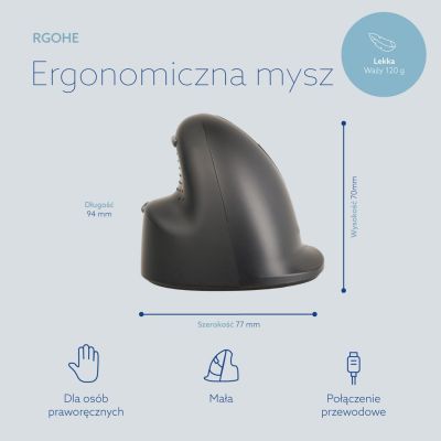 10. R-Go Tools R-Go HE Break Ergonomic Mouse with Break Software, Small Size (hand length less than 165 mm), Right-Handed, Wired, Black