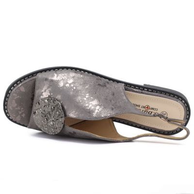 3. Women's flat sandals with pewter decoration S.Barski 61-6035