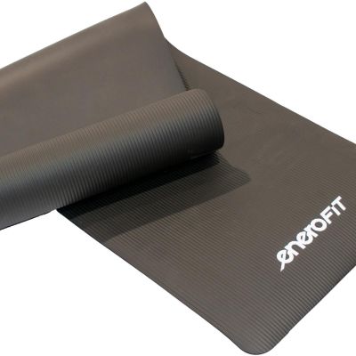 4. FITNESS MAT NBR ANTI-SLIP 183x61x1.5CM BLACK + ENERO FIT COVER