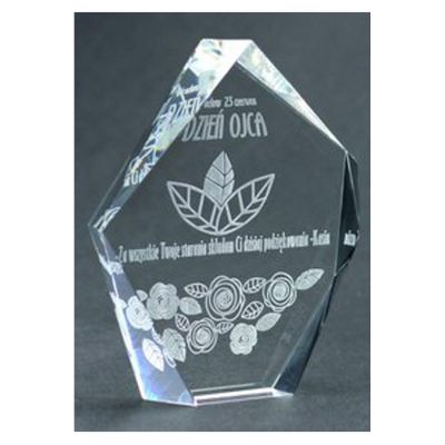 3. Engraved glass trophy with case