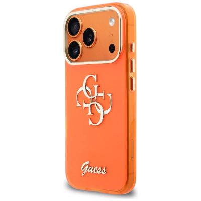 2. Guess IML 4G Script Metal Case for iPhone 17 Pro Max - Orange
