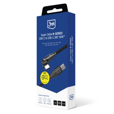 6. 3mk Hyper Cable 3mk Hyper Cable N-SERIES USB-C / USB-C 2m 20V/3A 60W / black
