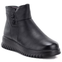 Comfortable women's ankle boots with a wedge, black Potocki PT16396
