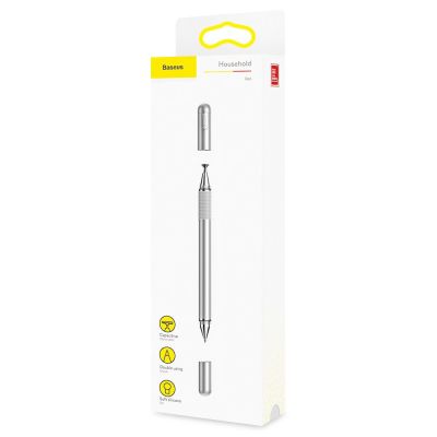 14. Baseus Golden Cudgel ACPCL-0S double-sided stylus for tablets, phones with gel pen - silver