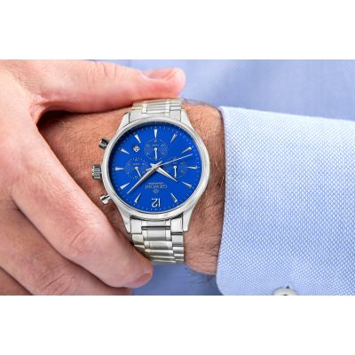 4. Men's Watch Giewont Chronograph Sapphire Silver Blue GW6310-B3