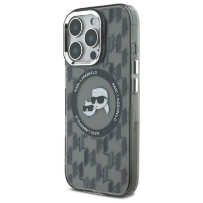2. Karl Lagerfeld IML Monogram Karl & Choupette Head MagSafe iPhone 16 Pro Case - Black