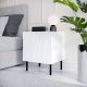 3. Nightstand 2 pcs. JUNGLE 53.5x40.5x44 white matt + black legs