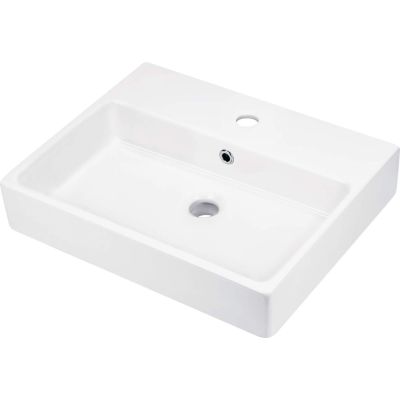 Ceramic countertop/wall-mounted washbasin with tap space - 50x40 cm