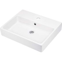 Ceramic countertop/wall-mounted washbasin with tap space - 50x40 cm