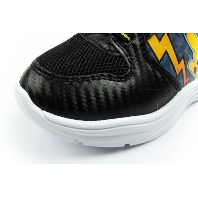 6. Leomil children's sports shoes Pokemon sneakers lightweight with velcro LED black yellow
