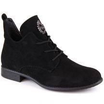 Suede low-heeled ankle boots Jezzi W JEZ426A, black
