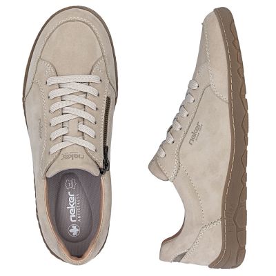 4. Men's beige suede leather shoes Rieker 08300-62