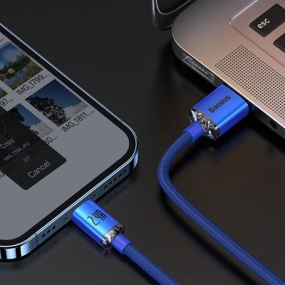 8. Baseus Crystal Shine Series cable USB cable for fast charging and data transfer USB Type A - Lightning 2.4A 1.2m blue (CAJY000003)