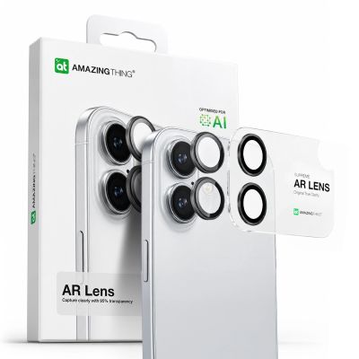 4. AmazingThing Lens Glass for iPhone 17 with Black Aluminum Frame