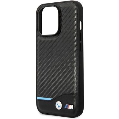 6. BMW Leather Carbon Case for iPhone 13 Pro Max - Black