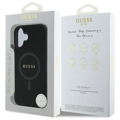 8. Guess Saffiano Classic Logo MagSafe case for iPhone 16 - black