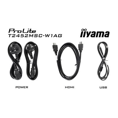 iiyama ProLite T2452MSC-W1AG computer monitor 60.5 cm (23.8") 1920 x 1080 px Full HD LED Touchscreen White