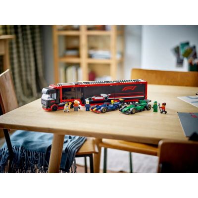 12. LEGO CITY 60445 F1 Truck with RB20 and AMR24 F1 Cars