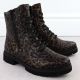 3. Women's brown leopard print worker boots Rieker Remonte D2S72-90