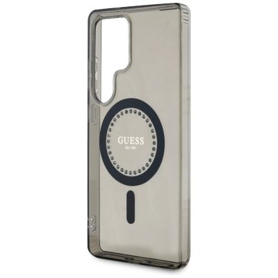 6. Guess Rhinestones Printed Classic Logo MagSafe Samsung Galaxy S25 Ultra case black