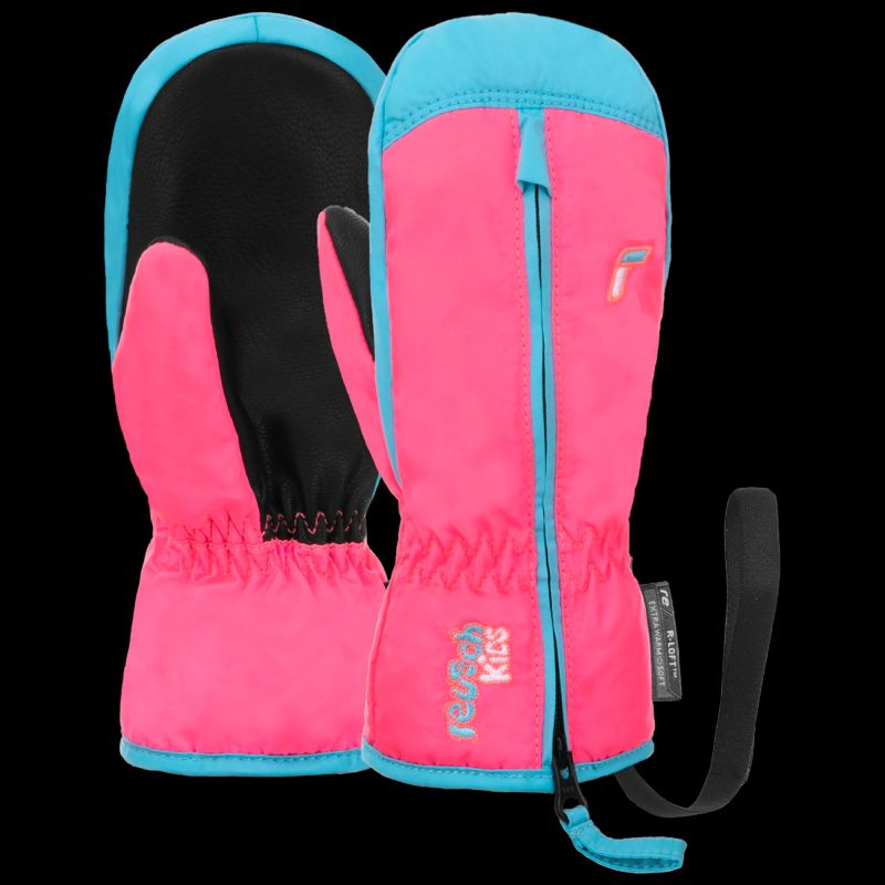 4. REUSCH Ben Mitten children's winter gloves, waterproof, insulated, pink and blue (62/85/408/3305)