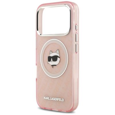 6. Karl Lagerfeld IML Choupette Head Logo MagSafe Case for iPhone 17 Pro Max - Pink