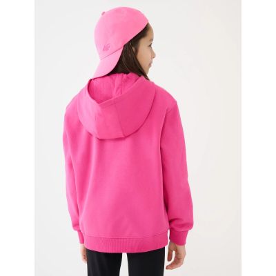2. Girls' sweatshirt with a hood, 4F Junior 4FJRAW24TSWSF1830-55S