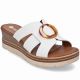 Women's leather wedge sandals white Remonte D2L52-80
