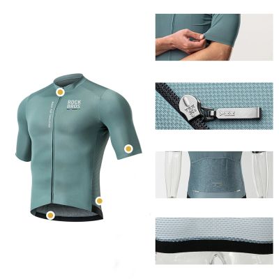 5. Rockbros 15120014017 ROAD TO SKY men's cycling jersey, short sleeve, M - gray-blue