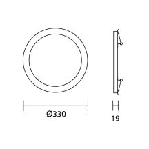 LED ceiling panel 7in1 recessed surface-mounted ultra slim 30W 3 colors (WW, NW, CW) Led4U LD142 microwave built-in power supply
