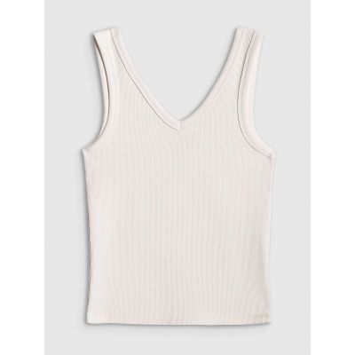5. Women's slim ribbed knit top 4F 4FRSS26TSLEF337-10S