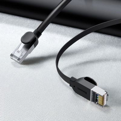 8. Baseus High Speed ​​flat Ethernet CAT6 RJ45 network cable 1m - black