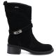 6. Women's leather ankle boots high on a block, black Big Star UU274608