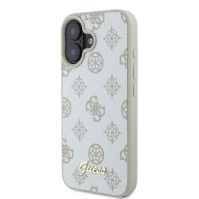 2. Guess Peony Script Logo MagSafe iPhone 16 Case - White