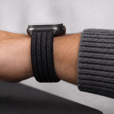 7. Tech-Protect Nylon Sport Strap for Apple Watch 44 / 45 / 46 / 49 mm - Black
