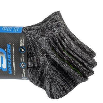 2. Skechers 6pk Boys No Terry Socks S112222-BLK Black 31-34
