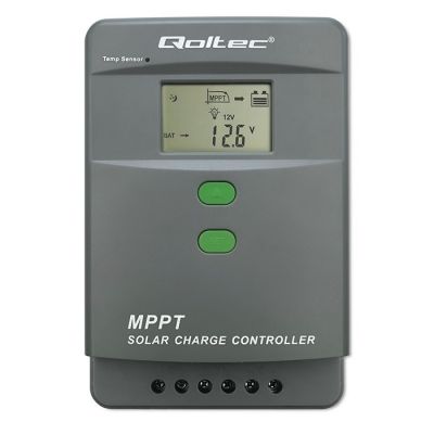13. Qoltec MPPT Solar Charge Controller with Temperature Sensor 80A | 12V / 24V / 36V / 48V | LCD | Bluetooth | APP | GEL | LiFePO4