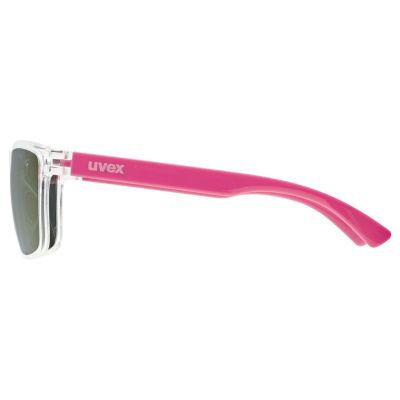 3. Uvex rookie clear multisport glasses boy, girl full rim pink, translucent