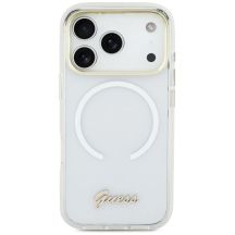 Guess IML Gradient Script Metal MagSafe Case for iPhone Air - White